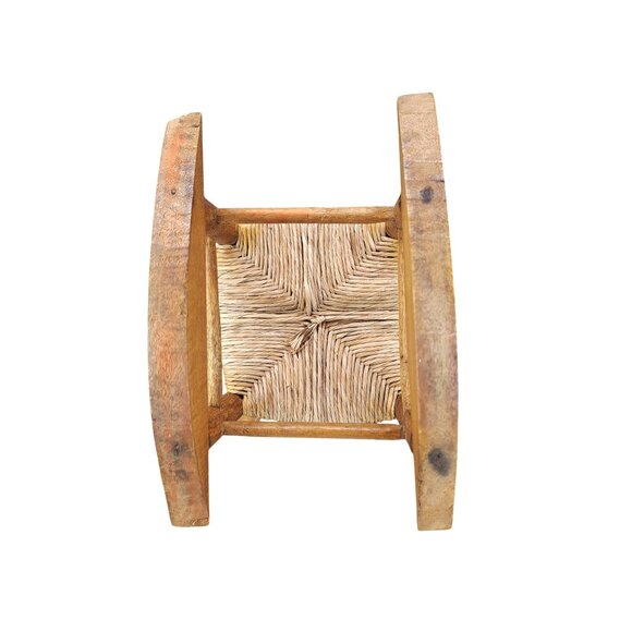 Vintage Miniature Wooden Doll Rocking Chair Woven Seat Wood Toy Bear Decor Prop - Picture 6 of 8